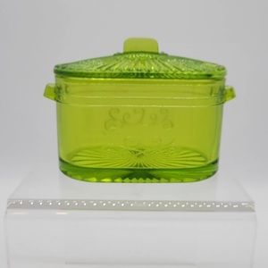 Vintage westmoreland green wash boiled condiment dish with lid